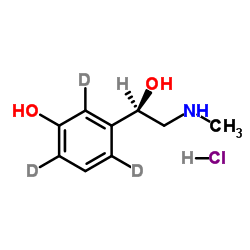 3-[(1R)-1-Hydroxy-2-(methylamino)ethyl](2,4,6-2H3)phenol hydrochloride (1:1)结构式