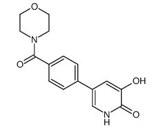 3-hydroxy-5-[4-(morpholin-4-ylcarbonyl)phenyl]pyridin-2(1H)-one结构式