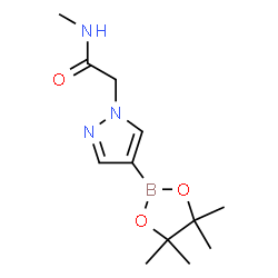 N-甲基-2-(4-(4,4,5,5-四甲基-1,3,2-二氧硼杂环戊烷-2-基)-1H-吡唑-1-基)乙酰胺结构式