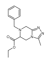 ethyl 7-benzyl-3-methyl-5,6,7,8-tetrahydro-[1,2,4]triazolo[4,3-a]pyrazine-6-carboxylate结构式