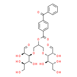 1,3-bis(3-deoxyglucopyranose-3-yloxy)-2-propyl-4-benzoylbenzoate结构式