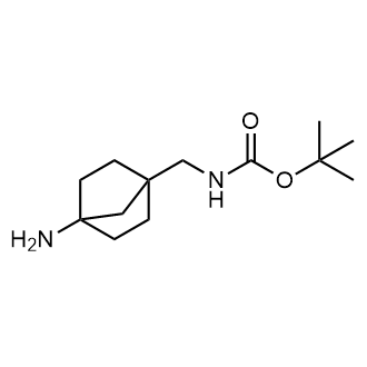 tert-Butyl N-({4-aminobicyclo[2.2.1]heptan-1-yl}methyl)carbamate structure