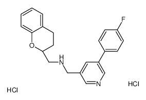 1-[(2R)-3,4-dihydro-2H-chromen-2-yl]-N-[[5-(4-fluorophenyl)pyridin-3-yl]methyl]methanamine,dihydrochloride结构式