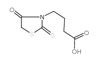 4-(4-氧代-2-硫代氧基-3-噻唑基)丁酸结构式