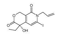 (S)-4-Ethyl-4-hydroxy-6-iodo-3-oxo-7-allyl-1H-pyrano[3,4-c]-8-pyridone结构式