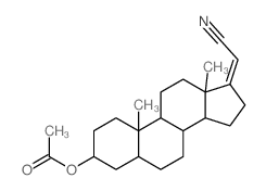 Pregn-17(20)-ene-21-nitrile,3-(acetyloxy)-, (3b,5a)- (9CI)结构式