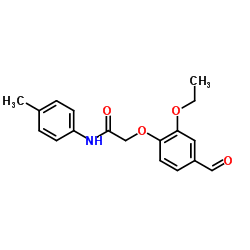 2-(2-ETHOXY-4-FORMYL-PHENOXY)-N-P-TOLYL-ACETAMIDE structure