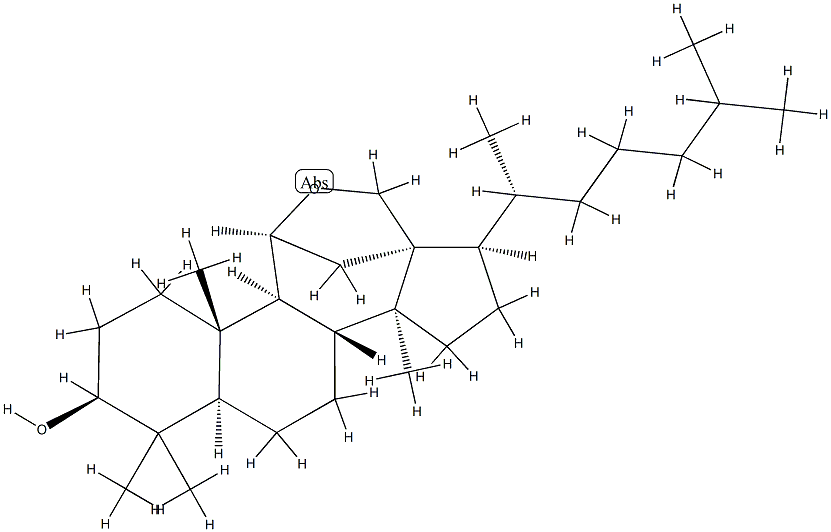 11β,18-Epoxylanostan-3β-ol Structure