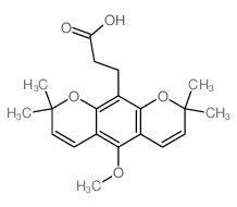 2H,8H-Benzo[1,2-b:5,4-b']dipyran-10-propanoicacid, 5-methoxy-2,2,8,8-tetramethyl-结构式
