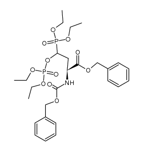 benzyl (2S)-2-(((benzyloxy)carbonyl)amino)-4-(diethoxyphosphoryl)-4-((diethoxyphosphoryl)oxy)butanoate结构式