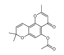 5-Acetoxy-2,8,8-trimethyl-4H,8H-benzo[1,2-b:3,4-b']dipyran-4-one structure