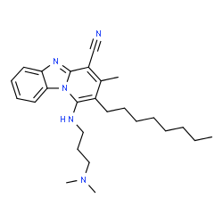 1-{[3-(Dimethylamino)propyl]amino}-3-methyl-2-octylpyrido[1,2-a]benzimidazole-4-carbonitrile structure