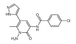 N-[1-Amino-6-methyl-2-oxo-5-(2H-pyrazol-3-yl)-1,2-dihydro-pyridin-3-yl]-4-chloro-benzamide结构式