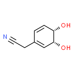1,5-Cyclohexadiene-1-acetonitrile, 3,4-dihydroxy-, (3R,4S)-rel- (9CI)结构式