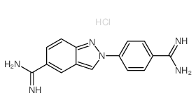 2-(4-carbamimidoylphenyl)indazole-5-carboximidamide,hydrochloride Structure