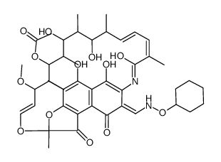 3-Formylrifamycin SV O-cyclohexyloxime结构式