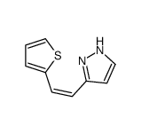 ((E)-5-(2-(噻吩-2-基)乙烯基)-1H-吡唑)结构式
