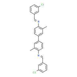 N,N'-bis(3-chlorobenzylidene)-3,3'-dimethyl-4,4'-biphenyldiamine结构式