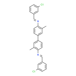 N,N'-bis(3-chlorobenzylidene)-3,3'-dimethyl-4,4'-biphenyldiamine structure