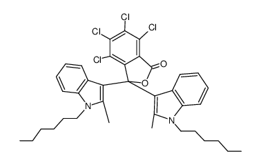4,5,6,7-tetrachloro-3,3-bis-(1-hexyl-2-methyl-indol-3-yl)-3H-isobenzofuran-1-one Structure