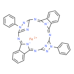 [8,20-dihydro-8,20-diphenyl-5,24:12,17-diimino-7,10:22,19-dinitrilodibenz[f,p][1,2,4,9,11,12,14,19]octaazacycloicosinato(2-)-N25,N26,N27,N28]iron picture