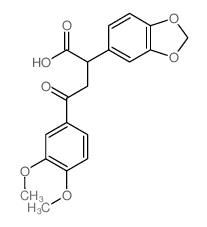 2-benzo[1,3]dioxol-5-yl-4-(3,4-dimethoxyphenyl)-4-oxo-butanoic acid structure