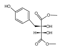 dimethyl (2R,3S)-2,3-dihydroxy-2-(4-hydroxybenzyl)succinate结构式