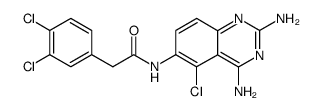 N-(2,4-diamino-5-chloro-quinazolin-6-yl)-2-(3,4-dichloro-phenyl)-acetamide结构式