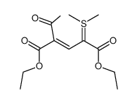 (E)-2-Acetyl-4-(dimethyl-λ4-sulfanylidene)-pent-2-enedioic acid diethyl ester Structure