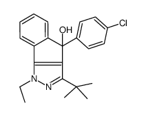 3-tert-butyl-4-(4-chlorophenyl)-1-ethylindeno[1,2-c]pyrazol-4-ol结构式