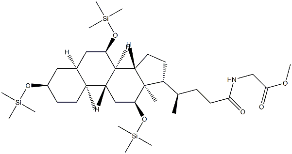 N-[24-Oxo-3α,7α,12α-tris(trimethylsiloxy)-5β-cholan-24-yl]glycine methyl ester Structure