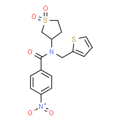 N-(1,1-dioxidotetrahydrothiophen-3-yl)-4-nitro-N-(thiophen-2-ylmethyl)benzamide structure
