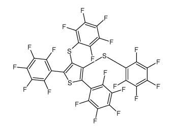 2,5-bis(2,3,4,5,6-pentafluorophenyl)-3,4-bis[(2,3,4,5,6-pentafluorophenyl)sulfanyl]thiophene结构式