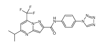 Pyrazolo[1,5-a]pyrimidine-2-carboxamide, 5-(1-methylethyl)-N-[4-(1H-tetrazol-1-yl)phenyl]-7-(trifluoromethyl)- (9CI)结构式