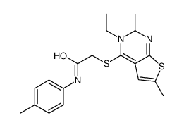 Acetamide, N-(2,4-dimethylphenyl)-2-[(5-ethyl-2,6-dimethylthieno[2,3-d]pyrimidin-4-yl)thio]- (9CI)结构式