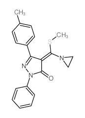 3H-Pyrazol-3-one,4-[1-aziridinyl(methylthio)methylene]-2,4-dihydro-5-(4-methylphenyl)-2-phenyl- picture