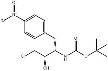 tert-Butyl (2S,3S)-4-chloro-3-hydroxy-1-(4-nitrophenyl)butan-2-ylcarbamate结构式