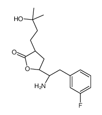 (3R,5S)-5-[(1S)-1-amino-2-(3-fluorophenyl)ethyl]-3-(3-hydroxy-3-methylbutyl)oxolan-2-one结构式
