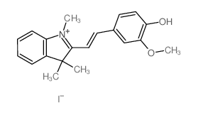 2-methoxy-4-[(E)-2-(1,3,3-trimethylindol-2-yl)ethenyl]phenol结构式