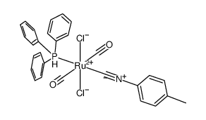 [Ru(CNC6H4Me-p)(CO)2Cl2(PPh3)]结构式