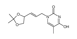 1-[(E)-3-(2,2-dimethyl-1,3-dioxolan-4-yl)-2-propenyl]-5-methyl-2,4(1H,3H)-pyrimidinedione结构式