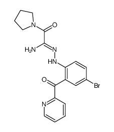 1-{amino-[4-bromo-2-(pyridine-2-carbonyl)-phenylhydrazono]-acetyl}-pyrrolidine结构式