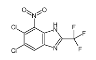 5,6-dichloro-4-nitro-2-(trifluoromethyl)-1H-benzimidazole结构式