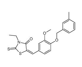 (5E)-3-ethyl-5-[[3-methoxy-4-[(3-methylphenyl)methoxy]phenyl]methylidene]-2-sulfanylidene-1,3-thiazolidin-4-one Structure