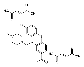 (E)-but-2-enedioic acid,1-[7-chloro-9-[(4-methylpiperazin-1-yl)methyl]-9H-thioxanthen-2-yl]ethanone Structure