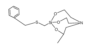 1-benzylsulfanylmethyl-3-methyl-2,8,9-trioxa-5-aza-1-sila-bicyclo[3.3.3]undecane结构式