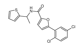 5-(2,5-dichlorophenyl)-N-(1-thiophen-2-ylethyl)furan-2-carboxamide结构式