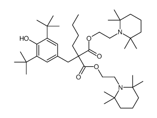 bis[2-(2,2,6,6-tetramethylpiperidyl)ethyl] [[3,5-bis(1,1-dimethylethyl)-4-hydroxyphenyl]methyl]butylmalonate Structure