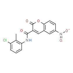 N-(3-Chloro-2-methylphenyl)-6-nitro-2-oxo-2H-chromene-3-carboxamide structure