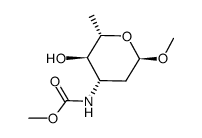 [2S-(2α,3β,4α,6β)]-tetrahydro-3-hydroxy- 6-methoxy-2-methyl-2H-pyran-4-carbamic acid methyl ester Structure